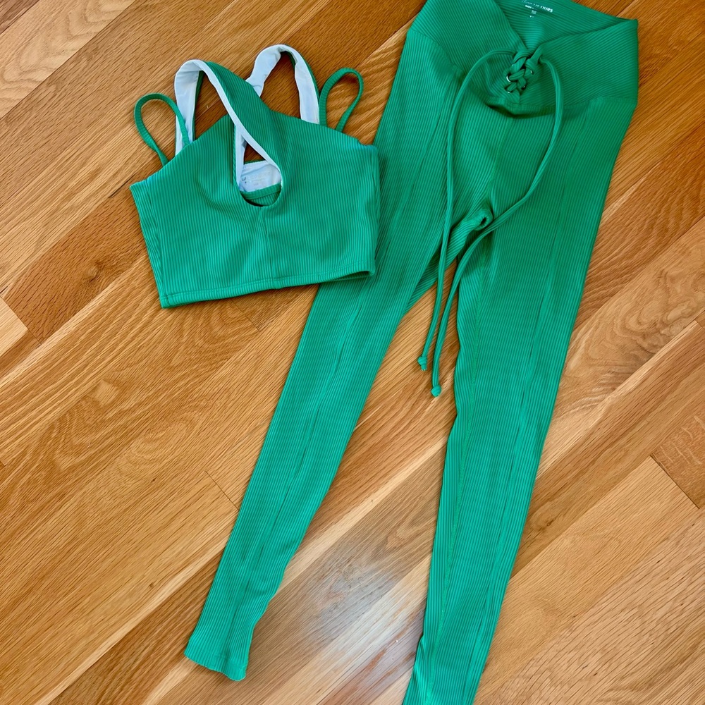 Year of Ours Green Leggings and Top Set